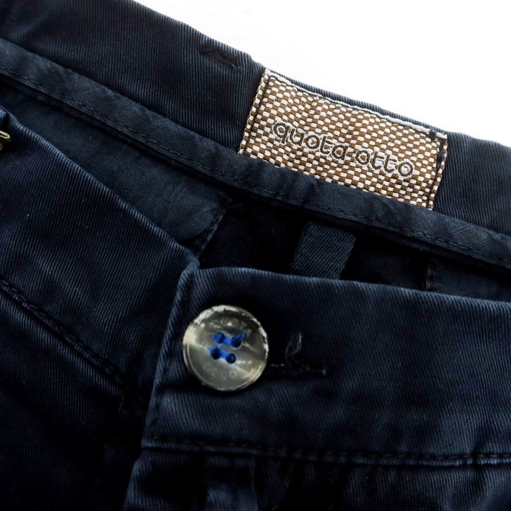 【中古】クォータオット quota otto ストレッチ コットン カジュアルスラックスパンツ ネイビー【 46 】【 状態ランクB 】【 メンズ 】