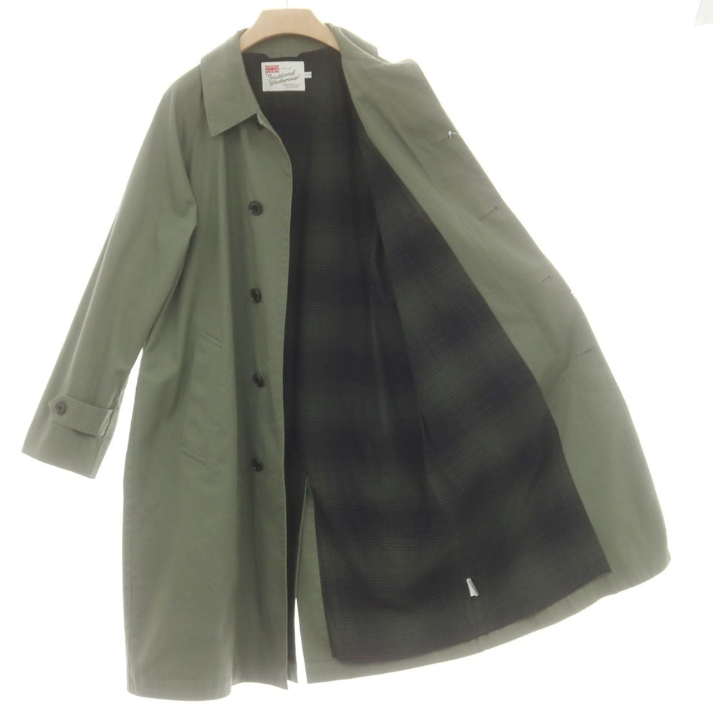 【中古】トラディショナルウェザーウェア Traditional Weatherwear コットン ステンカラーコート モスグリーン【サイズ40】【 状態ランクB 】【 メンズ 】 [EPD]