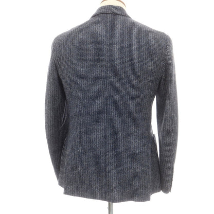 【中古】ラルディーニ LARDINI ウール ダブル6B テーラードジャケット ネイビーxホワイト【 46 7REG 】【 状態ランクB 】【 メンズ 】