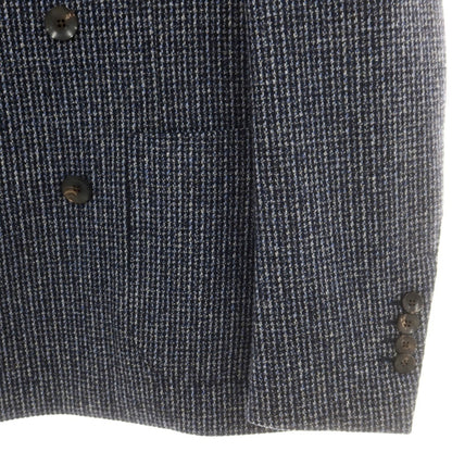 【中古】ラルディーニ LARDINI ウール ダブル6B テーラードジャケット ネイビーxホワイト【 46 7REG 】【 状態ランクB 】【 メンズ 】