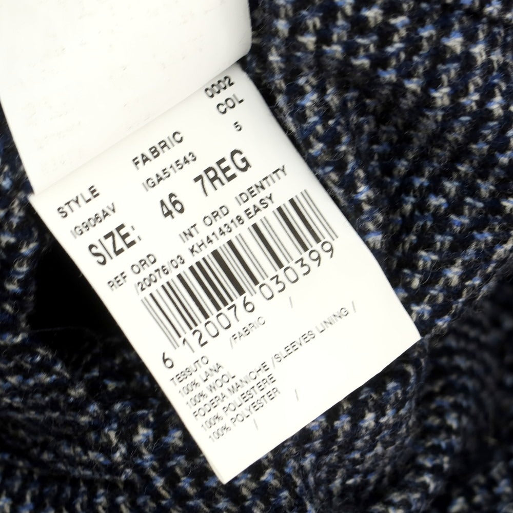 【中古】ラルディーニ LARDINI ウール ダブル6B テーラードジャケット ネイビーxホワイト【 46 7REG 】【 状態ランクB 】【 メンズ 】