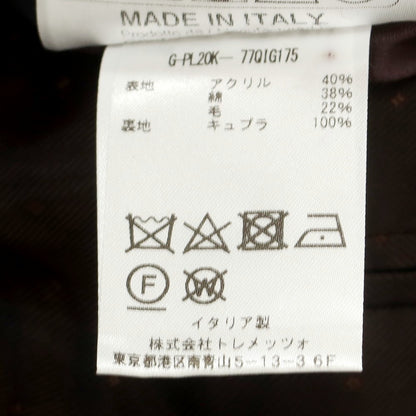 【中古】タリアトーレ TAGLIATORE ピーノレラリオ アクリルコットンウール チェック ダブル6B テーラードジャケット ブラウンxホワイト【 46 8R 】【 状態ランクB 】【 メンズ 】