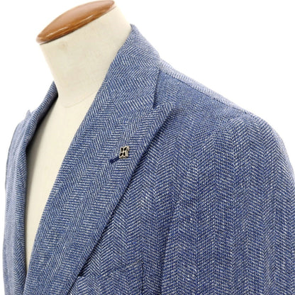 【中古】タリアトーレ TAGLIATORE リネンコットン テーラードジャケット ブルー系【 46 】【 状態ランクB 】【 メンズ 】