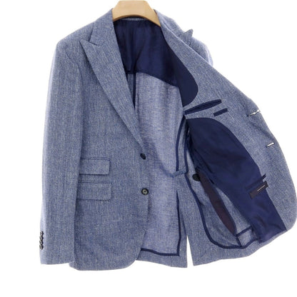 【中古】タリアトーレ TAGLIATORE リネンコットン テーラードジャケット ブルー系【 46 】【 状態ランクB 】【 メンズ 】