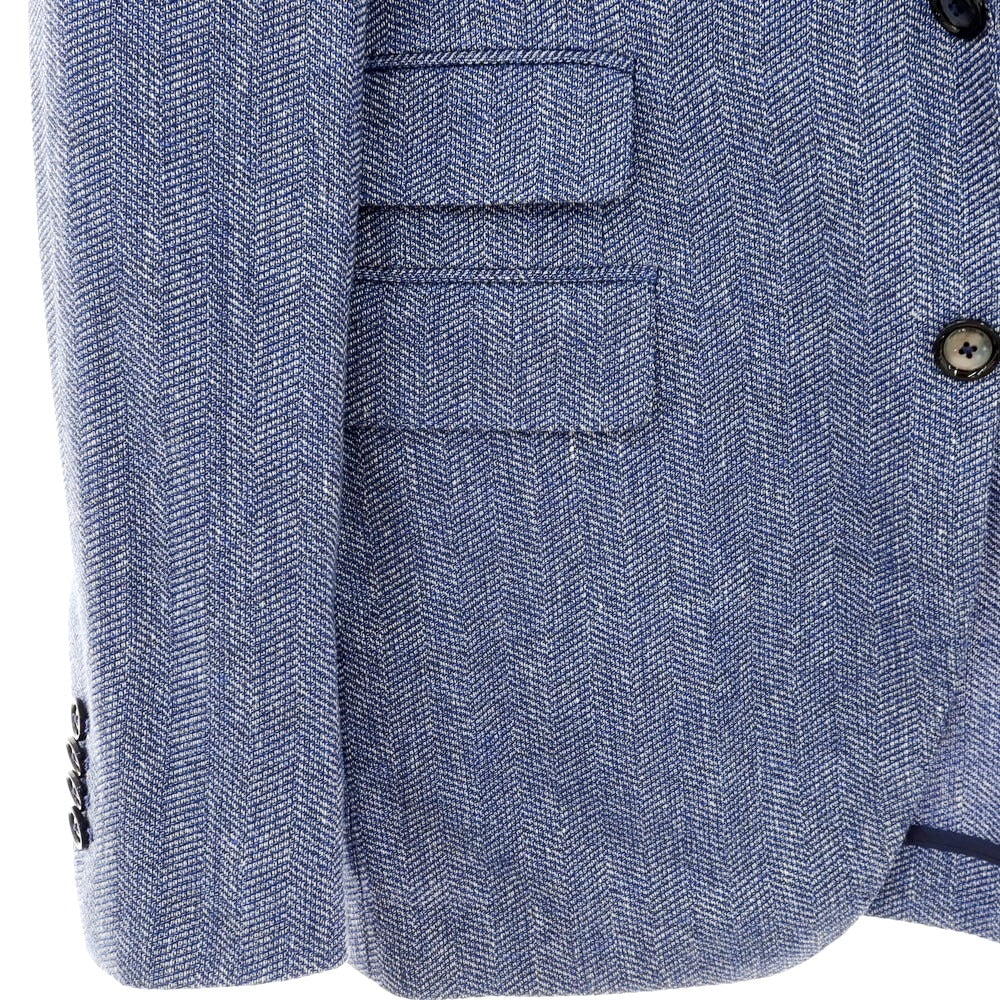 【中古】タリアトーレ TAGLIATORE リネンコットン テーラードジャケット ブルー系【 46 】【 状態ランクB 】【 メンズ 】