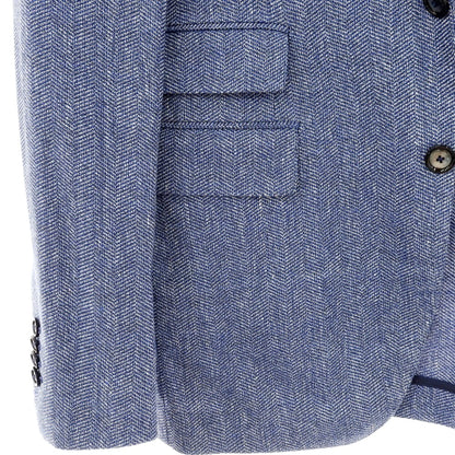 【中古】タリアトーレ TAGLIATORE リネンコットン テーラードジャケット ブルー系【 46 】【 状態ランクB 】【 メンズ 】