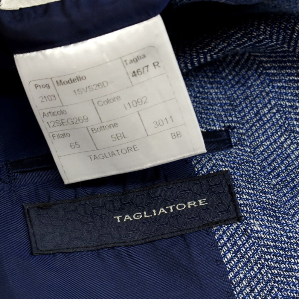 【中古】タリアトーレ TAGLIATORE リネンコットン テーラードジャケット ブルー系【 46 】【 状態ランクB 】【 メンズ 】