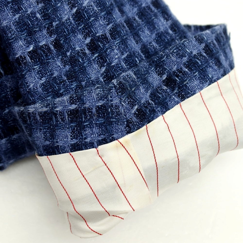 【中古】ザ ジジ THE GIGI リネンシルク チェック テーラードジャケット ブルー×ネイビー【 46 】【 状態ランクB 】【 メンズ 】