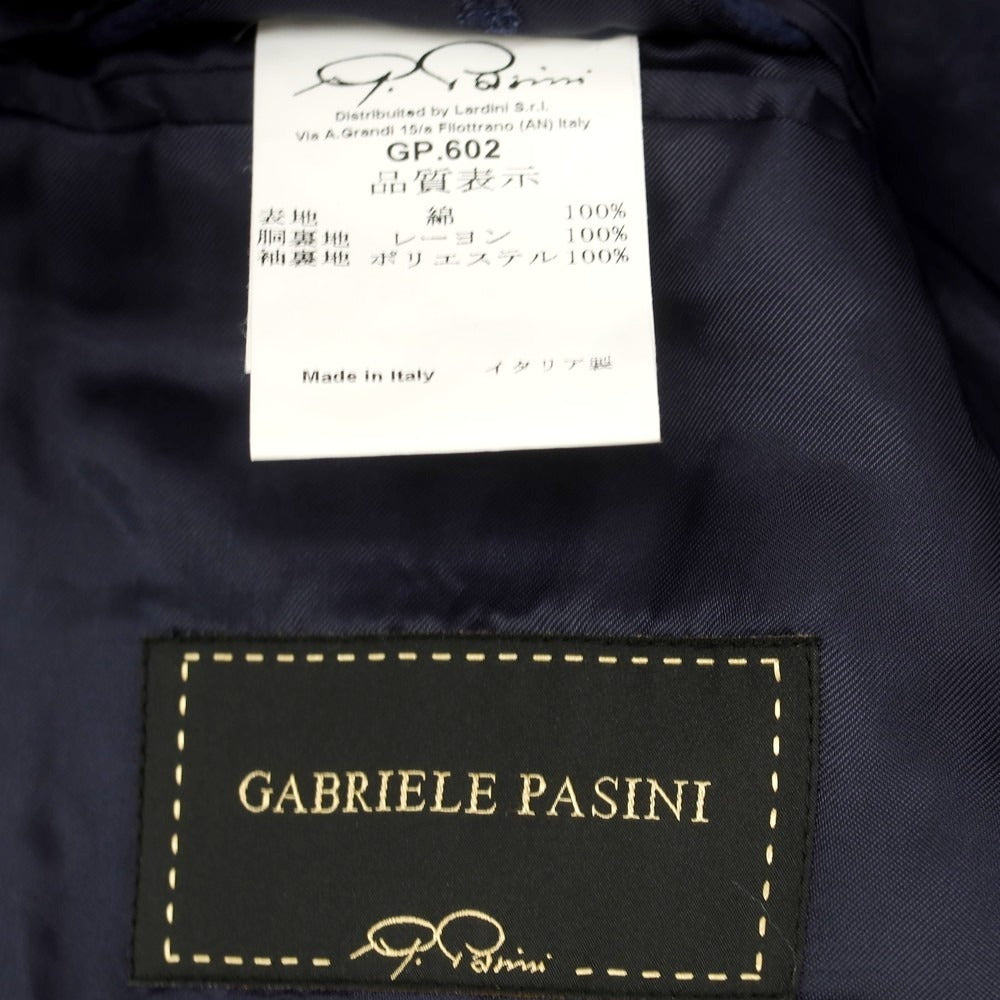 【中古】ガブリエレ パジーニ Gabriele Pasini コットン 2B カジュアルジャケット ネイビー【 46 】【 状態ランクC 】【 メンズ 】