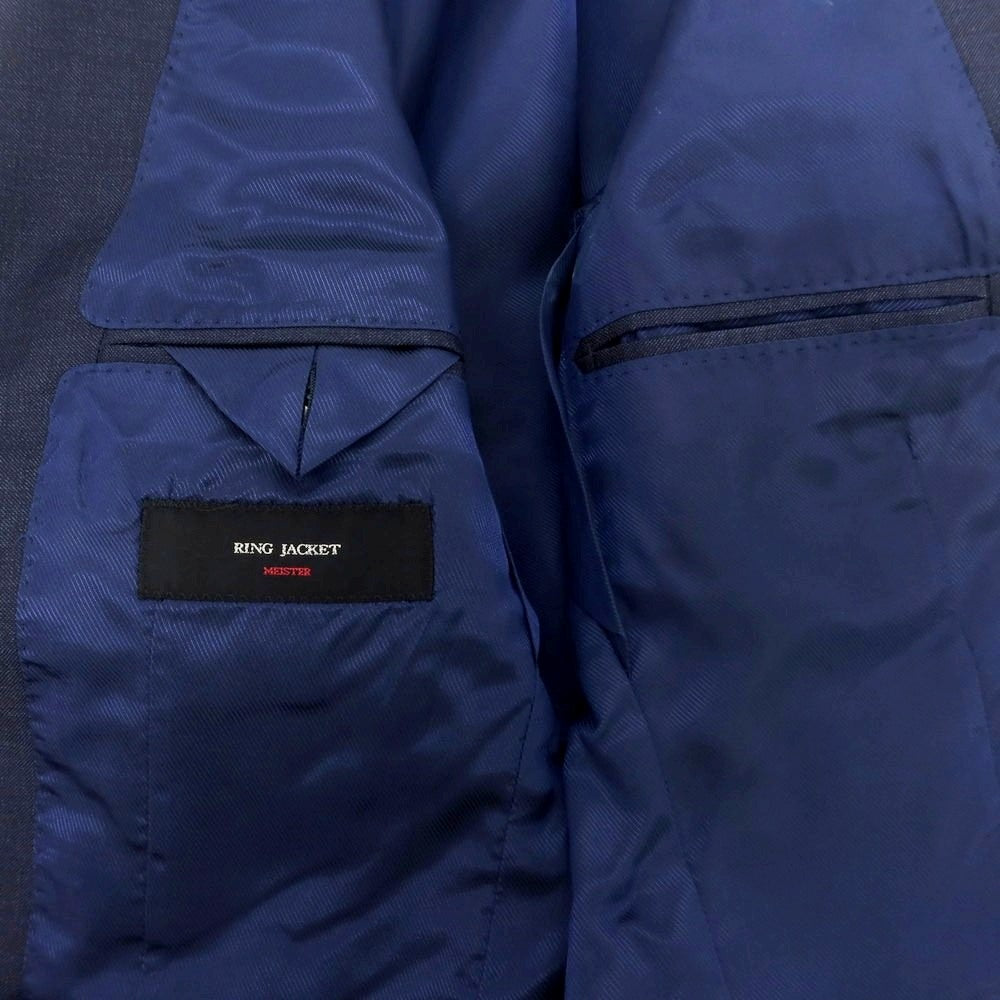 【中古】リングヂャケット RING JACKET MEISTER ウール 3つボタンスーツ ネイビー【 42 】【 状態ランクC 】【 メンズ 】