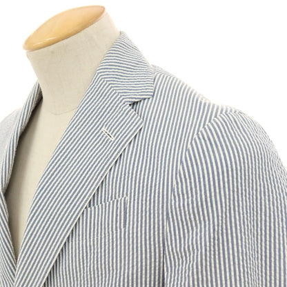 【中古】ラルディーニ LARDINI シアサッカーコットン カジュアルジャケット ブルーxホワイト【 42 】【 状態ランクB 】【 メンズ 】