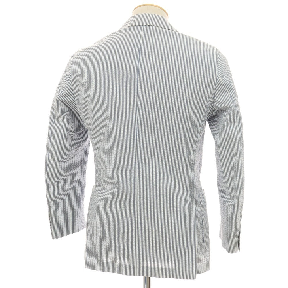 【中古】ラルディーニ LARDINI シアサッカーコットン カジュアルジャケット ブルーxホワイト【 42 】【 状態ランクB 】【 メンズ 】