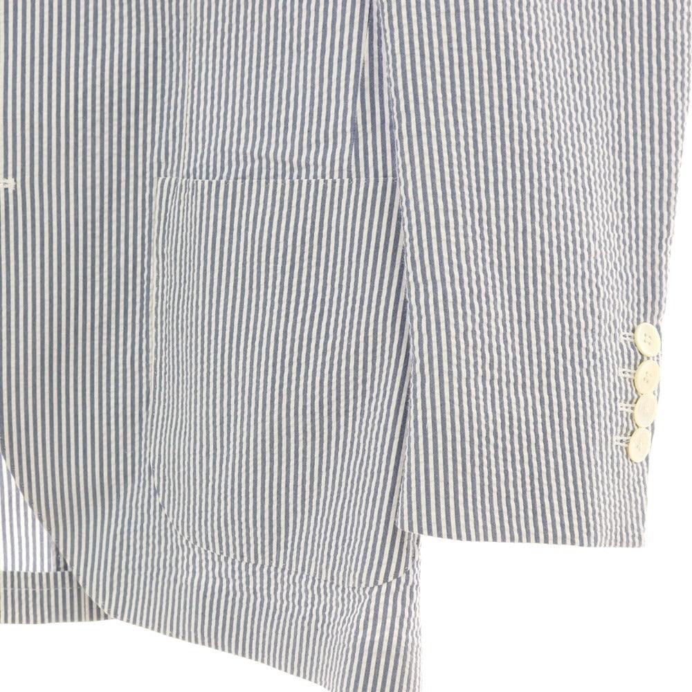 【中古】ラルディーニ LARDINI シアサッカーコットン カジュアルジャケット ブルーxホワイト【 42 】【 状態ランクB 】【 メンズ 】