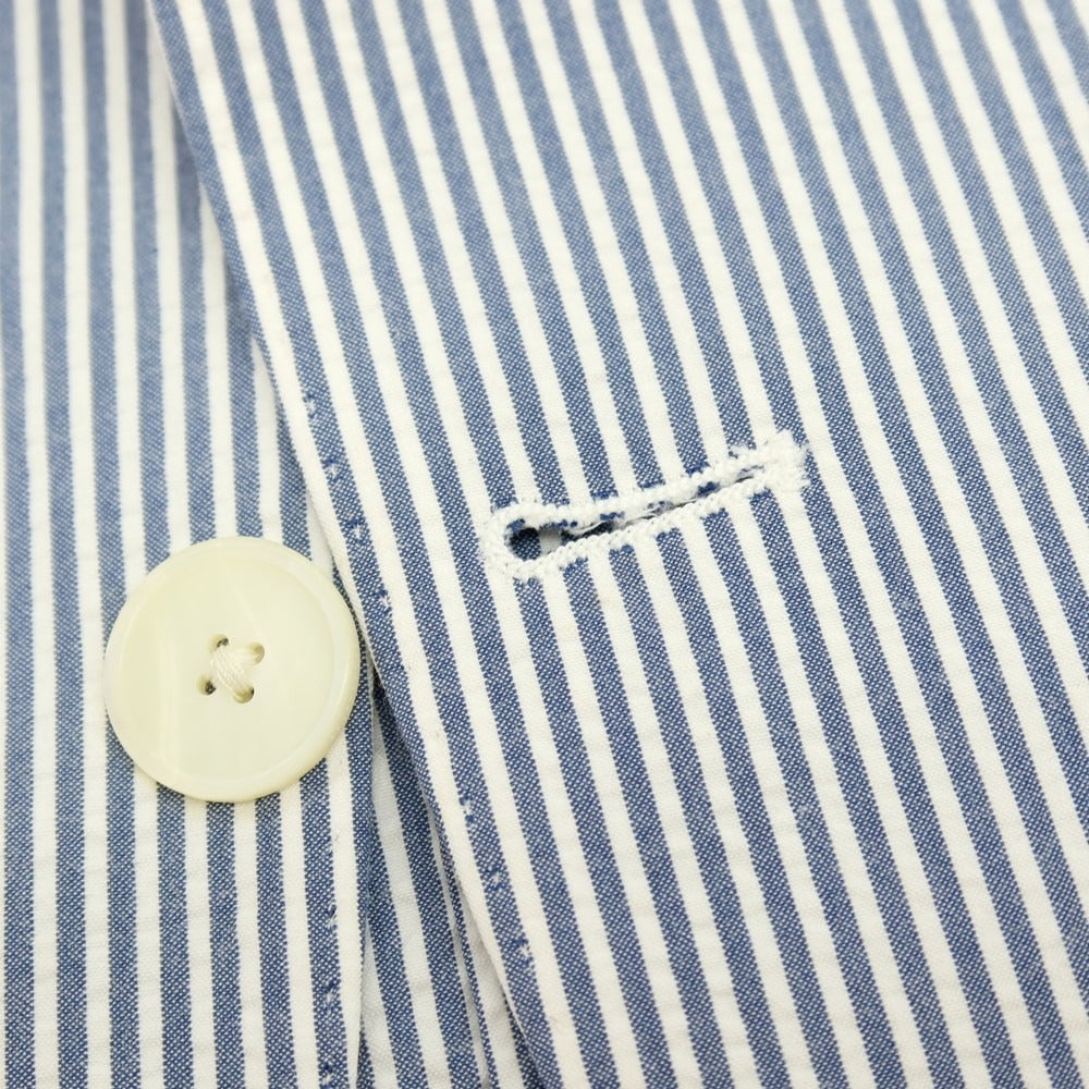 【中古】ラルディーニ LARDINI シアサッカーコットン カジュアルジャケット ブルーxホワイト【 42 】【 状態ランクB 】【 メンズ 】