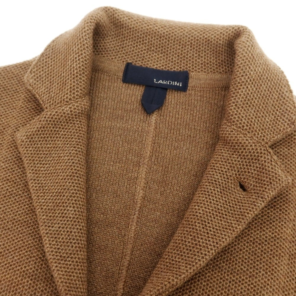 【中古】ラルディーニ LARDINI ウール 2つボタン ニットジャケット ライトブラウン【 XXS 】【 状態ランクB 】【 メンズ 】