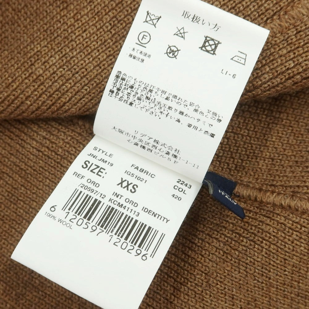 【中古】ラルディーニ LARDINI ウール 2つボタン ニットジャケット ライトブラウン【 XXS 】【 状態ランクB 】【 メンズ 】