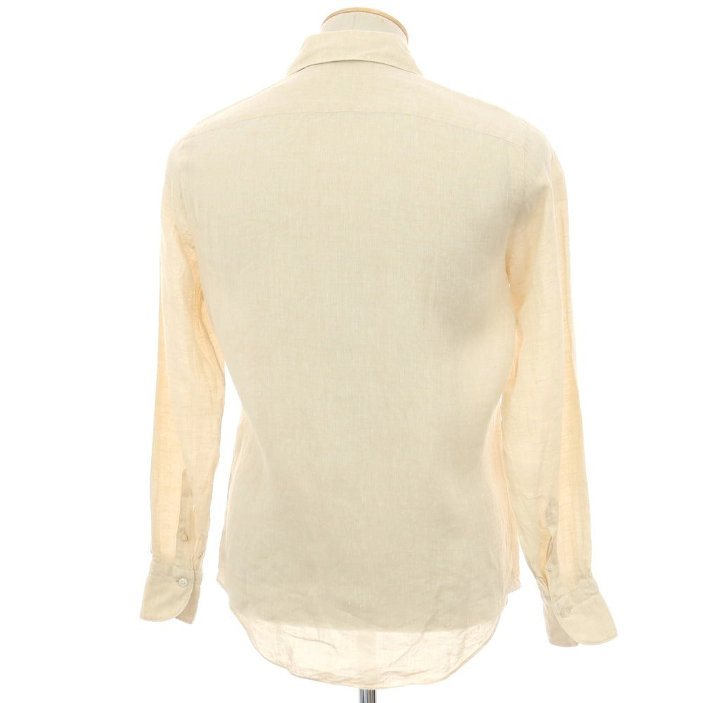 【中古】フィナモレ Finamore リネン ワイドカラー カジュアルシャツ ベージュ【サイズS】【 状態ランクB 】【 メンズ 】