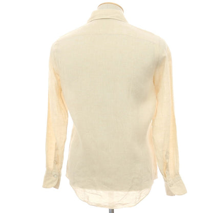 【中古】フィナモレ Finamore リネン ワイドカラー カジュアルシャツ ベージュ【サイズS】【 状態ランクB 】【 メンズ 】