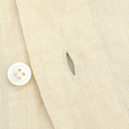 【中古】フィナモレ Finamore リネン ワイドカラー カジュアルシャツ ベージュ【サイズS】【 状態ランクB 】【 メンズ 】