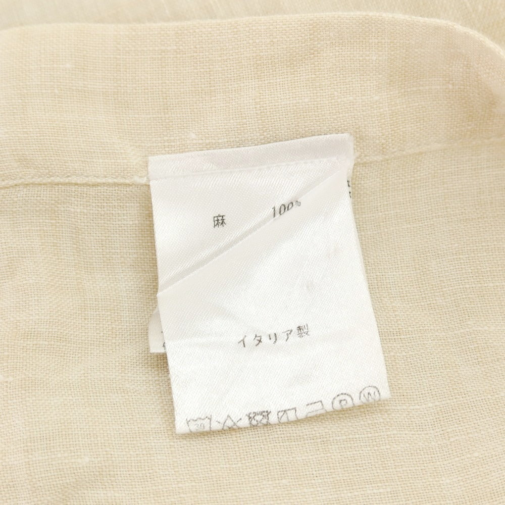 【中古】フィナモレ Finamore リネン ワイドカラー カジュアルシャツ ベージュ【サイズS】【 状態ランクB 】【 メンズ 】