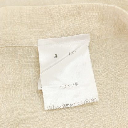【中古】フィナモレ Finamore リネン ワイドカラー カジュアルシャツ ベージュ【サイズS】【 状態ランクB 】【 メンズ 】