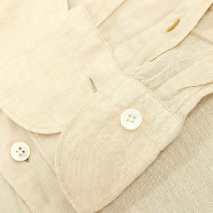 【中古】フィナモレ Finamore リネン ワイドカラー カジュアルシャツ ベージュ【サイズS】【 状態ランクB 】【 メンズ 】