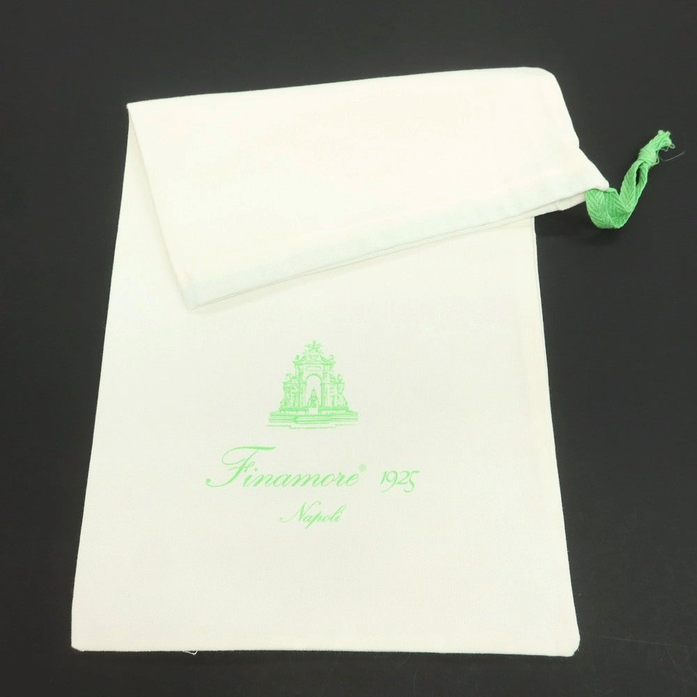 【中古】フィナモレ Finamore コットン ギンガムチェック カッタウェイ カジュアルシャツ ベージュxホワイト【 37 】【 状態ランクC 】【 メンズ 】