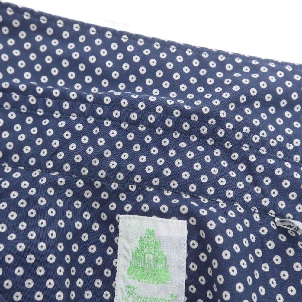 【中古】フィナモレ Finamore コットン ショートカラー カジュアルシャツ ライトネイビーxホワイト【 36 】【 状態ランクB 】【 メンズ 】