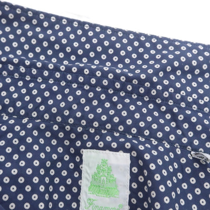 【中古】フィナモレ Finamore コットン ショートカラー カジュアルシャツ ライトネイビーxホワイト【 36 】【 状態ランクB 】【 メンズ 】