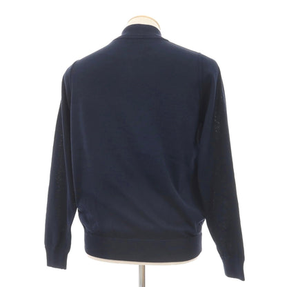 【中古】サンモリッツ S.MORITZ コットン ダブルジップ カーディガン ダークネイビー【サイズ44】【 状態ランクB 】【 メンズ 】