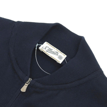 【中古】サンモリッツ S.MORITZ コットン ダブルジップ カーディガン ダークネイビー【サイズ44】【 状態ランクB 】【 メンズ 】