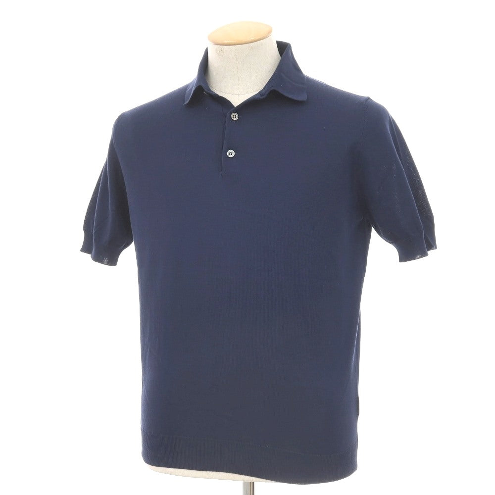 【中古】フィリッポ デ ローレンティス FILIPPO DE LAURENTIIS コットン ポロニット ネイビー【サイズ44】【 状態ランクB 】【 メンズ 】