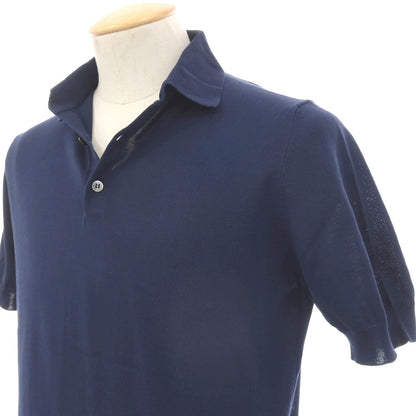 【中古】フィリッポ デ ローレンティス FILIPPO DE LAURENTIIS コットン ポロニット ネイビー【サイズ44】【 状態ランクB 】【 メンズ 】