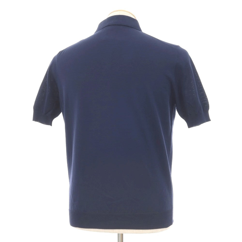 【中古】フィリッポ デ ローレンティス FILIPPO DE LAURENTIIS コットン ポロニット ネイビー【サイズ44】【 状態ランクB 】【 メンズ 】
