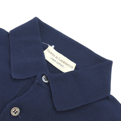 【中古】フィリッポ デ ローレンティス FILIPPO DE LAURENTIIS コットン ポロニット ネイビー【サイズ44】【 状態ランクB 】【 メンズ 】