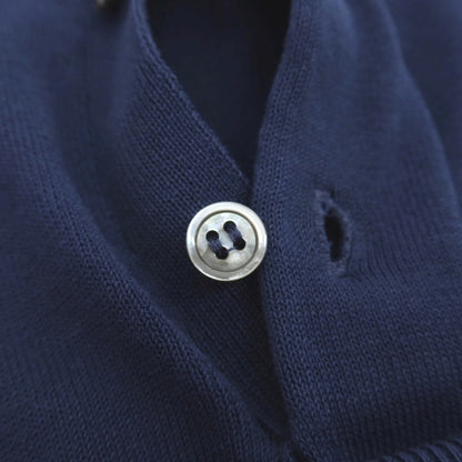 【中古】フィリッポ デ ローレンティス FILIPPO DE LAURENTIIS コットン ポロニット ネイビー【サイズ44】【 状態ランクB 】【 メンズ 】