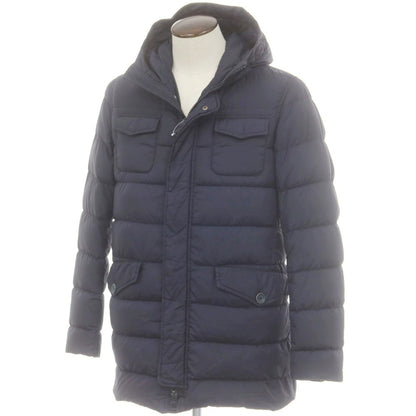 【中古】ヘルノ Herno POLAR-TECH ナイロン フーデッド ダウンコート ライトネイビー【 48 】【 状態ランクC 】【 メンズ 】