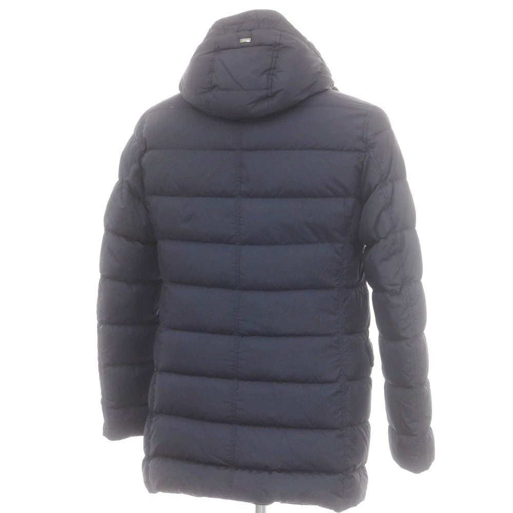 【中古】ヘルノ Herno POLAR-TECH ナイロン フーデッド ダウンコート ライトネイビー【 48 】【 状態ランクC 】【 メンズ 】
