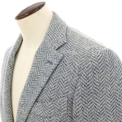 【中古】ブリッラ ペル イル グスト Brilla per il gusto コットンリネン ジャージー カジュアルジャケット ブルーxオフホワイト【 表記なし（L位） 】【 状態ランクB 】【 メンズ 】