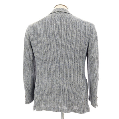 【中古】ブリッラ ペル イル グスト Brilla per il gusto コットンリネン ジャージー カジュアルジャケット ブルーxオフホワイト【 表記なし（L位） 】【 状態ランクB 】【 メンズ 】