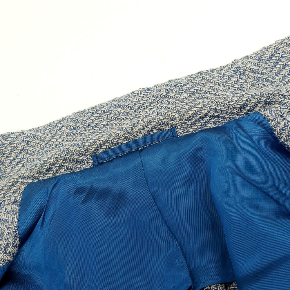 【中古】ブリッラ ペル イル グスト Brilla per il gusto コットンリネン ジャージー カジュアルジャケット ブルーxオフホワイト【 表記なし（L位） 】【 状態ランクB 】【 メンズ 】