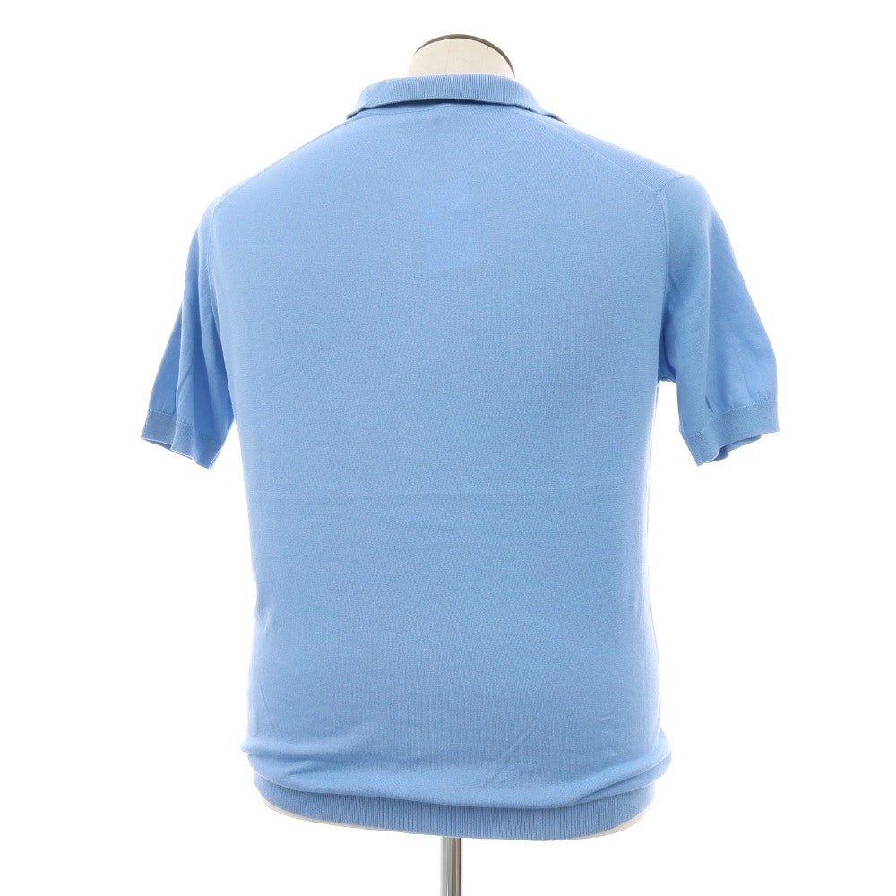 【中古】ジョンスメドレー JOHN SMEDLEY シーアイランドコットン スキッパー 半袖 ポロニット ライトブルー【サイズL】【 状態ランクB 】【 メンズ 】