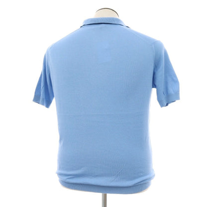 【中古】ジョンスメドレー JOHN SMEDLEY シーアイランドコットン スキッパー 半袖 ポロニット ライトブルー【サイズL】【 状態ランクB 】【 メンズ 】