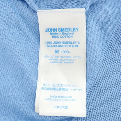 【中古】ジョンスメドレー JOHN SMEDLEY シーアイランドコットン スキッパー 半袖 ポロニット ライトブルー【サイズL】【 状態ランクB 】【 メンズ 】