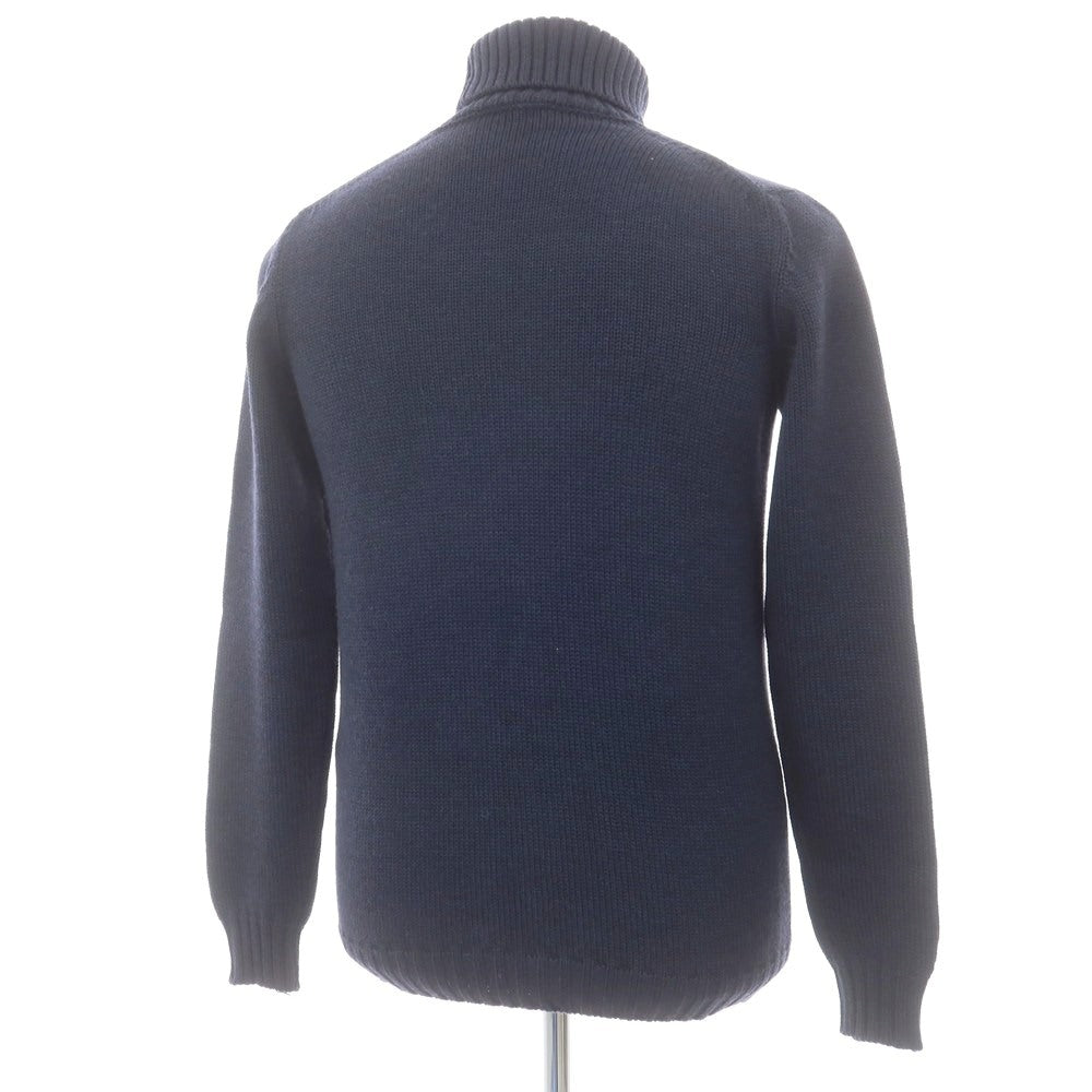 【中古】ロベルトコリーナ ROBERTO COLLINA ミドルゲージ ウール タートルネック プルオーバーニット ネイビー【 48 】【 状態ランクB 】【 メンズ 】