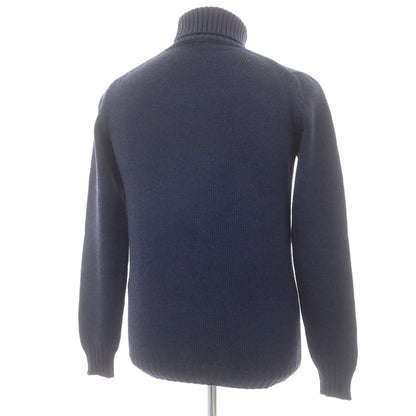 【中古】ロベルトコリーナ ROBERTO COLLINA ミドルゲージ ウール タートルネック プルオーバーニット ネイビー【 48 】【 状態ランクB 】【 メンズ 】