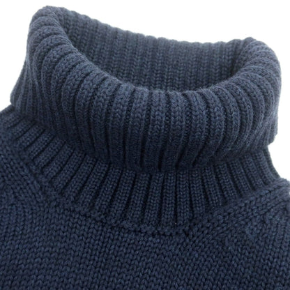 【中古】ロベルトコリーナ ROBERTO COLLINA ミドルゲージ ウール タートルネック プルオーバーニット ネイビー【 48 】【 状態ランクB 】【 メンズ 】