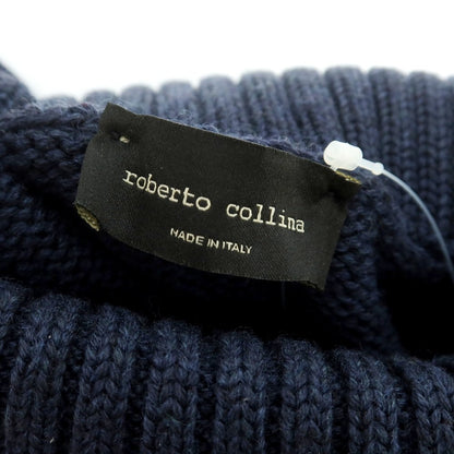 【中古】ロベルトコリーナ ROBERTO COLLINA ミドルゲージ ウール タートルネック プルオーバーニット ネイビー【 48 】【 状態ランクB 】【 メンズ 】
