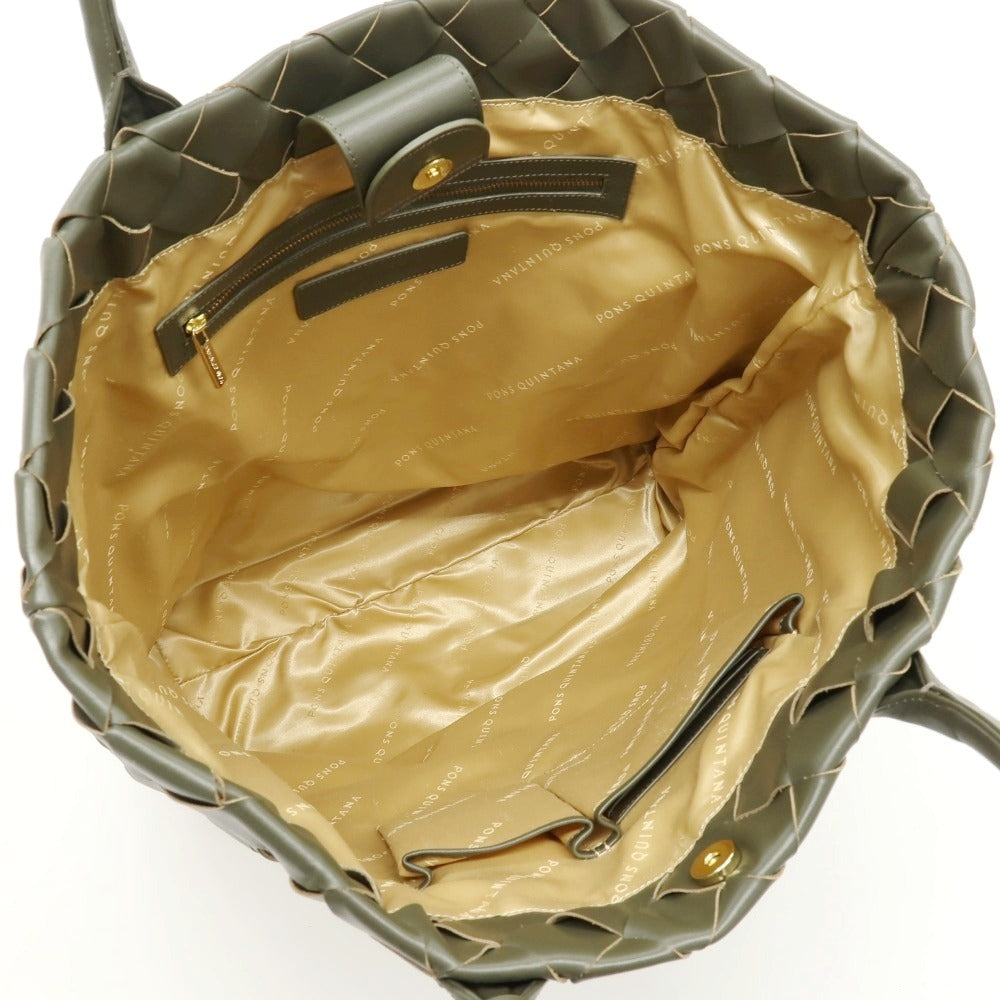 【中古】ポンス キンタナ PONS QUINTANA イントレチャートレザー トートバッグ オリーブ【 状態ランクA 】【 ユニセックス 】