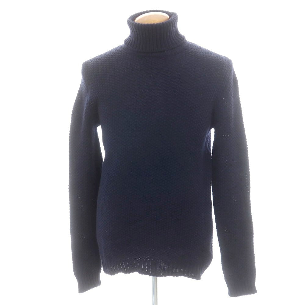 【中古】バフィー BAFY ウール タートルネック プルオーバーニット ネイビー【 50 】【 状態ランクC 】【 メンズ 】